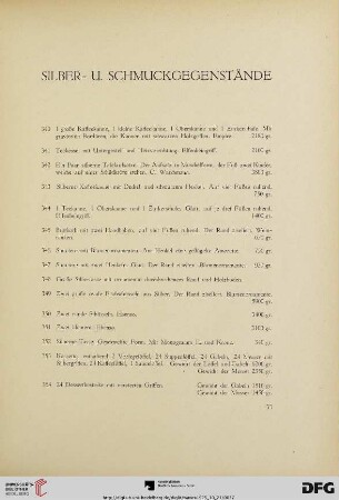 Silber- u. Schmuckgegenstände (Nr. 340-401)