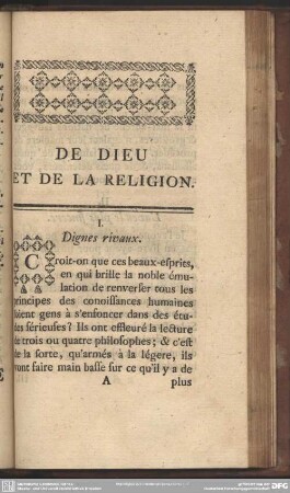 I. Dignes rivaux