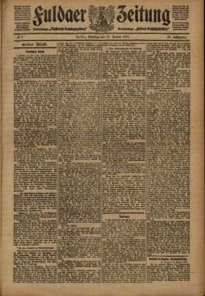Erste Ausgabe vom Dienstag, den 11. Januar 1910.