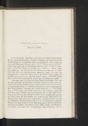 Achtundzwanzigstes Capitel. Karte XXII.