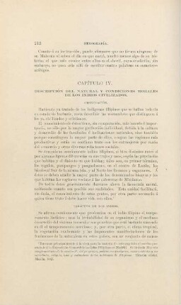 Capítulo IV. Descripción del natural y condiciones morales de los indios civilizados