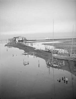 Neulandgewinnung in der Bucht von Tokio : Neulandgewinnung in der Bucht von Tokio. Gebäude auf Schwemmland
