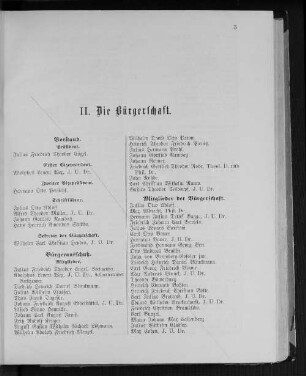 II. Die Bürgerschaft.