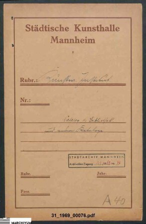 Herausgabe eines Katalogs der Bibliothek der Kunsthalle