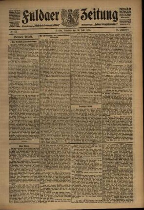 Dritte Ausgabe vom Samstag, den 10. Juli 1909.