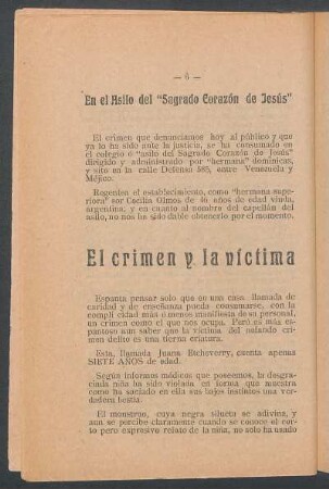 En el asilo del "Sagrado corazón de Jesús"