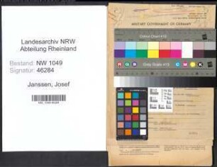Entnazifizierung Josef Janssen , geb. 26.08.1892 (Studienrat)