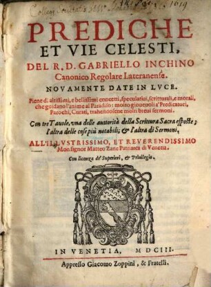 Prediche sopra i quattro Novissimi