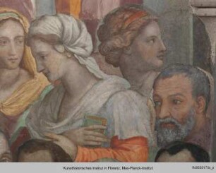 Szenen aus dem Alten und Neuen Testament : Christus unter den Schriftgelehrten : Personengruppe zur Linken Christi