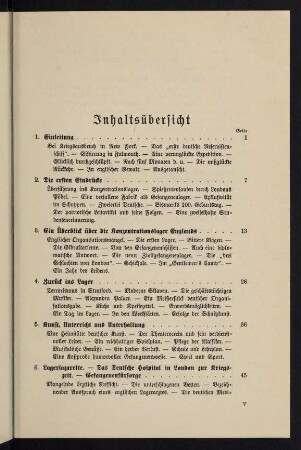V-VI, Inhaltsverzeichnis