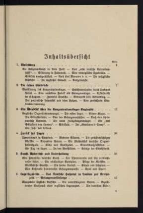 V-VI, Inhaltsverzeichnis