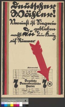 Wahlplakat der DDP zur Reichstagswahl am 7. Dezember 1924