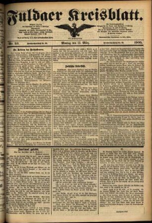 Ausgabe vom Montag, den 13. März 1905.