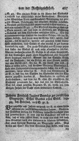 Beyträge zur juristischen Biographie. Bd.1.,St.1.