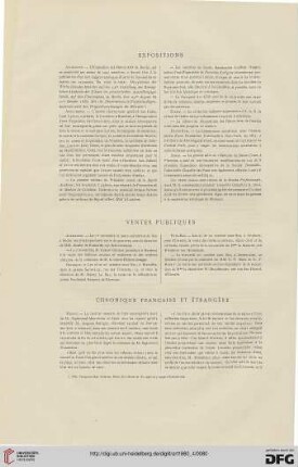Chronique française et étrangère