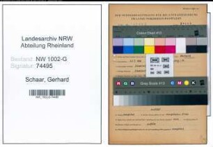 Entnazifizierung Gerhard Schaar, geb. 23.07.1908 (Vers.Angest.)