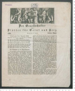 "Toast zum 3ten August 1836"