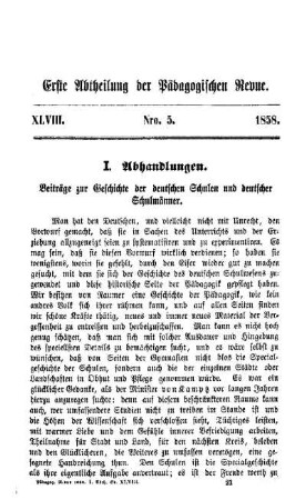 Beiträge zur Geschichte der deutschen Schulen und deutscher Schulmänner