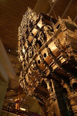 Heck des Schiffes Vasa im Museum
