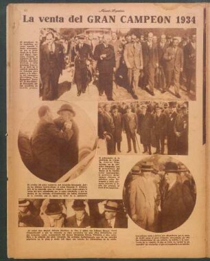La venta del gran campeón 1934 [Fotografías]