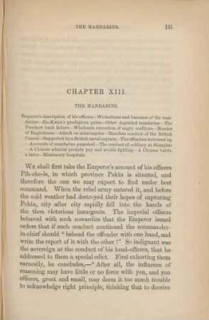 Chapter XIII. The Mandarins