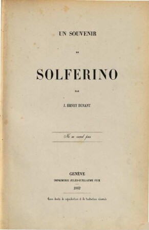 Un souvenir de Solferino