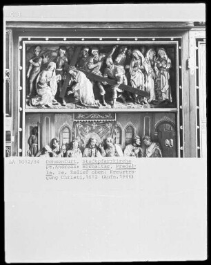 Hochaltar, Predella (rechts oben) mit der Darstellung der Kreuztragung Christi