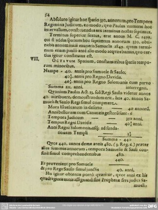 Octavum Spatium, constans tribus spatiis temporum minoribus