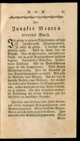 Der Jungfer Meyern viertes Buch.