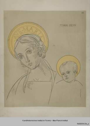 Kopf einer Madonna mit Kind (angeblich nach einem Vorbild von Bernardino Fungai)