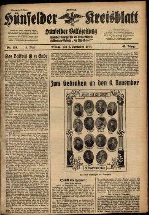 Erste Ausgabe vom Freitag, den 09. November 1934.