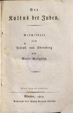 Der Kultus der Juden