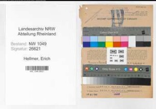 Entnazifizierung Erich Hellmer , geb. 23.07.1899 (Bahnsekretaer)