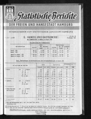Der Fremdenverkehr in Hamburg im August 1969 : Lfd. Nr. 68
