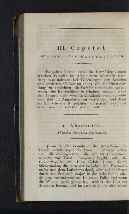 1. Abschnitt. Wunden der obern Extremität.