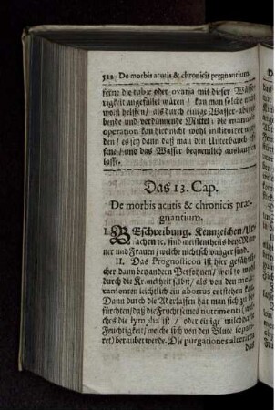 Das 13. Cap. De morbis acutis & chronicis praegnantium.