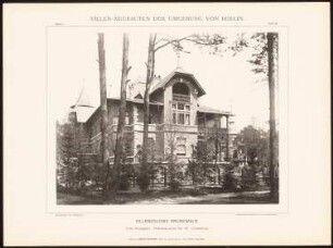 Villa Holmgren, Berlin-Grunewald: Ansicht Gartenfront (aus: Hermann Rückwardt, Villen-Neubauten der Umgebung von Berlin)