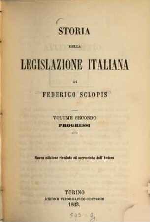 Storia della legislazione italiana, 2