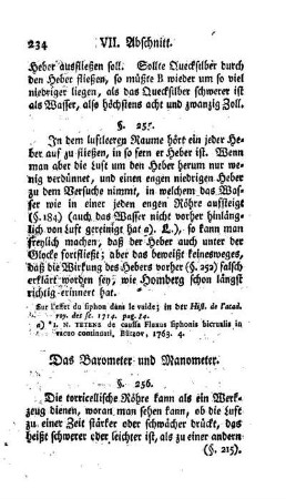 Das Barometer und Manometer