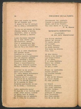 Serenata romántica : (Canción). - (A don Julio Usandivara)