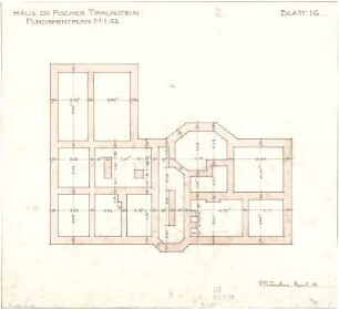 Fischer, Theodor; Traunstein; Augenklinik Dr. Fischer - Fundamentplan