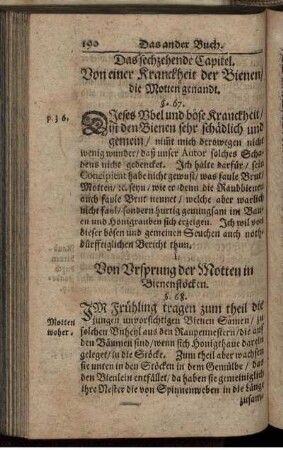 Das sechzehende Capitel. Von einer Kranckheit der Bienen/ die Motten genandt