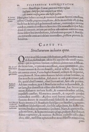 Caput VI. Structurarum inchoata opera.