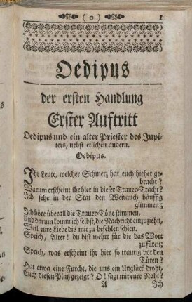 Oedipus der ersten Handlung Erster Auftritt[...]