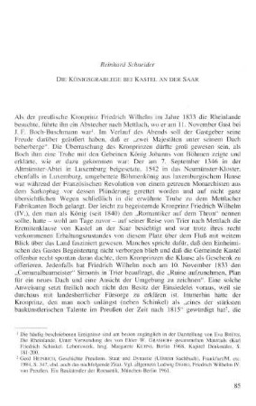 Die Königsgrablege bei Kastel an der Saar
