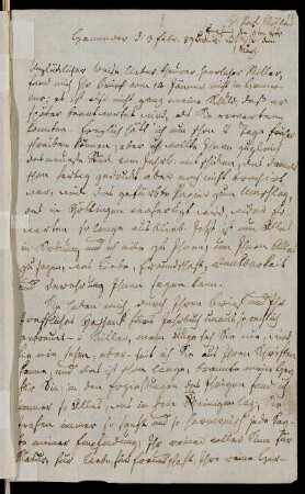 Nr. 11: Brief von Friedrich Burchard Beneken an Johann Martin Miller, Hannover, 3.2.1789