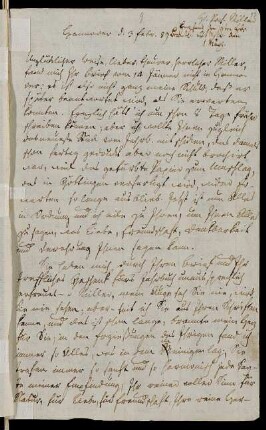 Nr. 11: Brief von Friedrich Burchard Beneken an Johann Martin Miller, Hannover, 3.2.1789