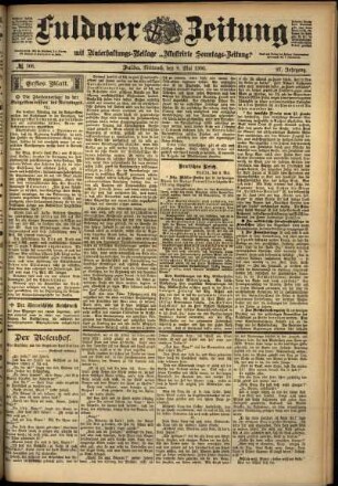 Erste Ausgabe vom Mittwoch, den 09. Mai 1900.
