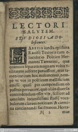 Lectori Salutem
