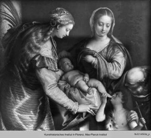 Heilige Familie mit dem Johannesknaben und heilige Barbara